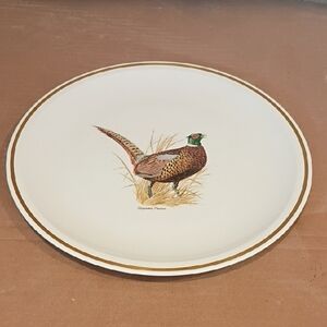 Pheasant Design Dinner Platter with Gold Trim Corning By Centura Game Birds